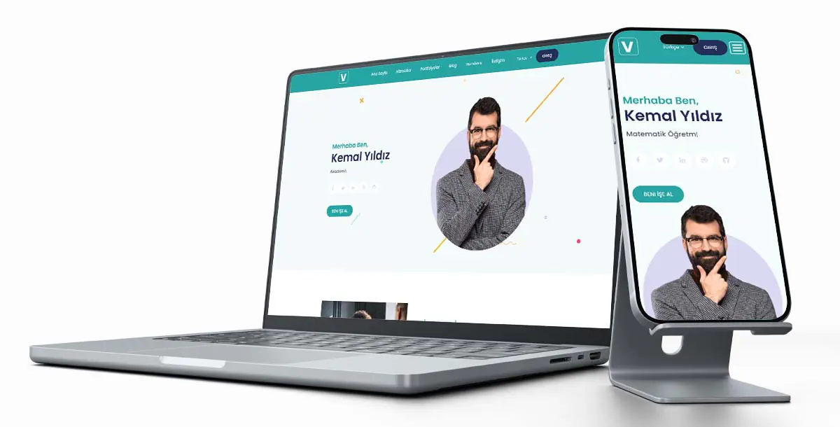 Kişisel Web Sitesi Paketi V12 + Vcard + CV Tasarım + Hosting Hizmeti