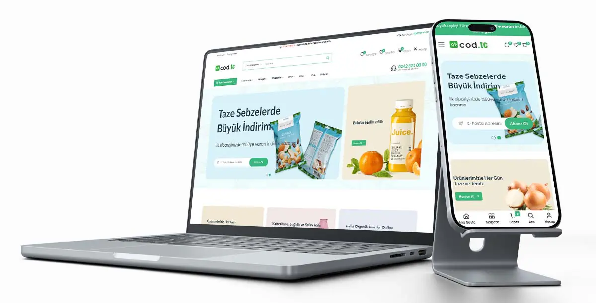 E-Ticaret Web Sitesi Paketi V4 + Pazaryeri + Hosting Hizmeti