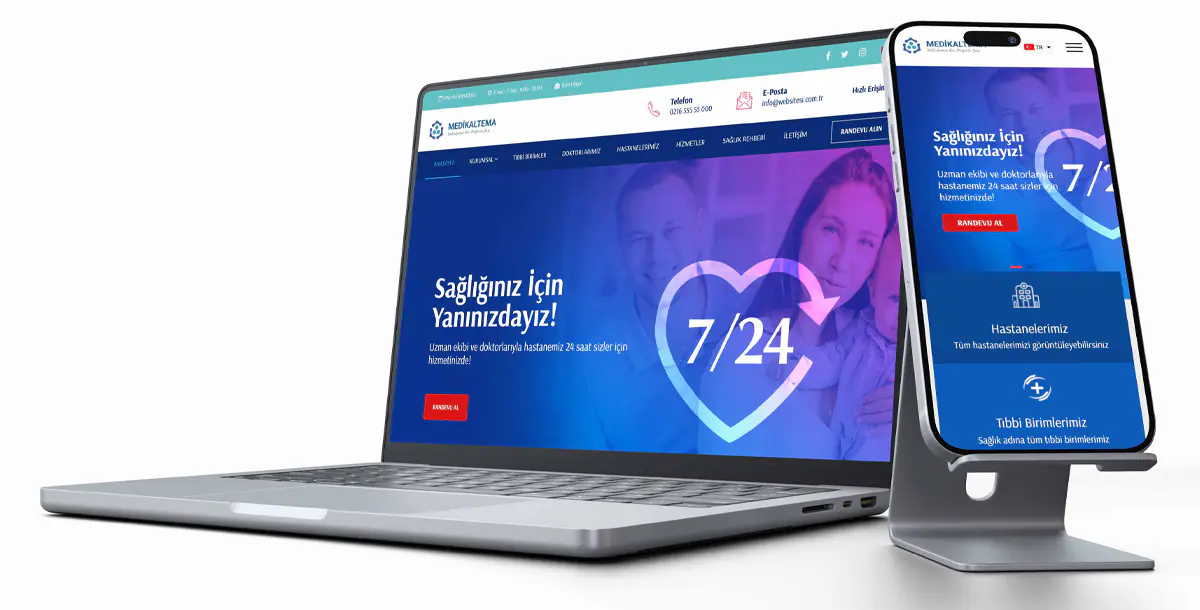 Hastane Web Sitesi Paketi V1 + Hosting Hizmeti