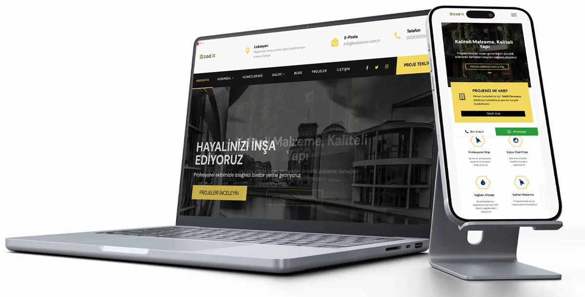 Mimarlık Web Sitesi Paketi v1 + Hosting Hizmeti