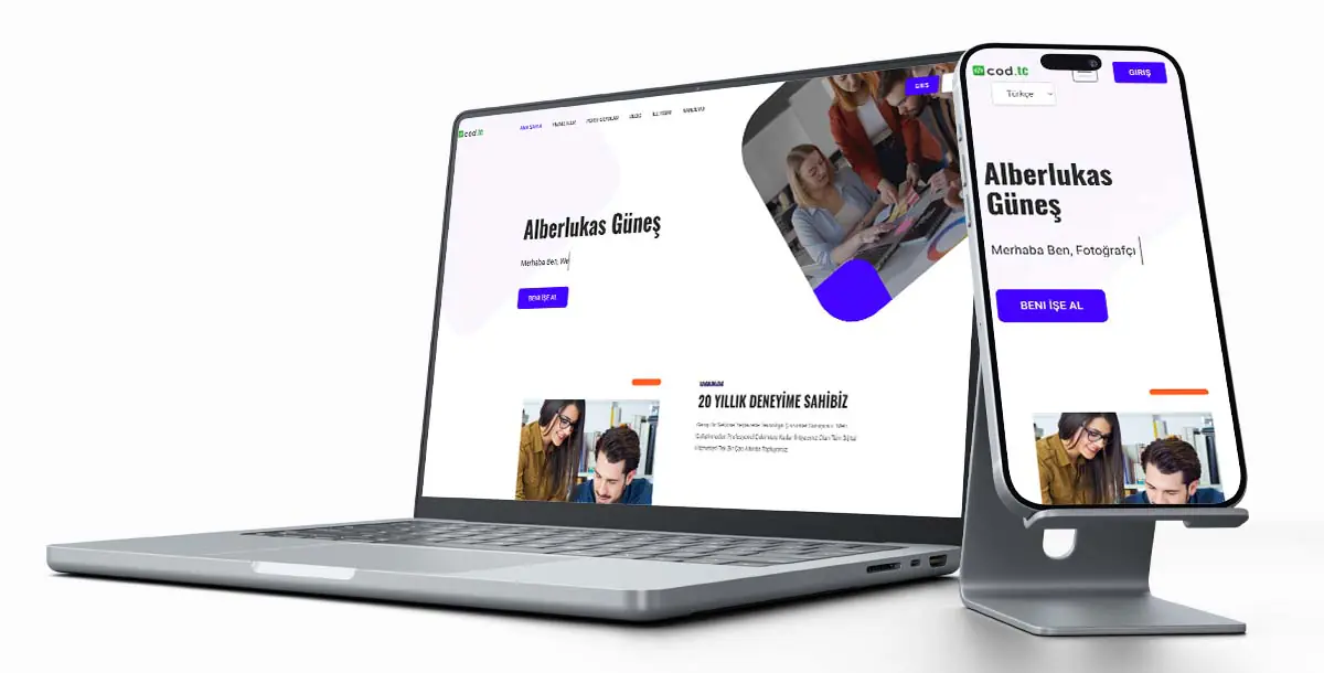 Kişisel Web Sitesi Paketi V8 + Vcard + CV Tasarım + Hosting Hizmeti