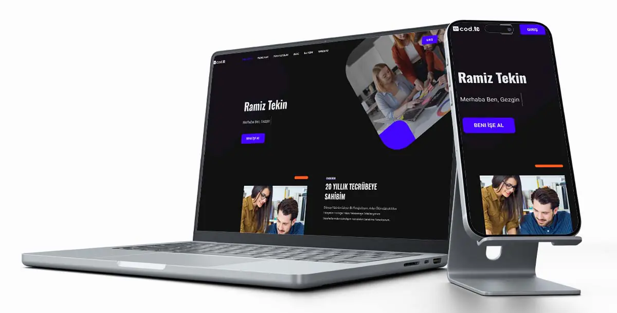 Kişisel Web Sitesi Paketi V7 + Vcard + CV Tasarım + Hosting Hizmeti