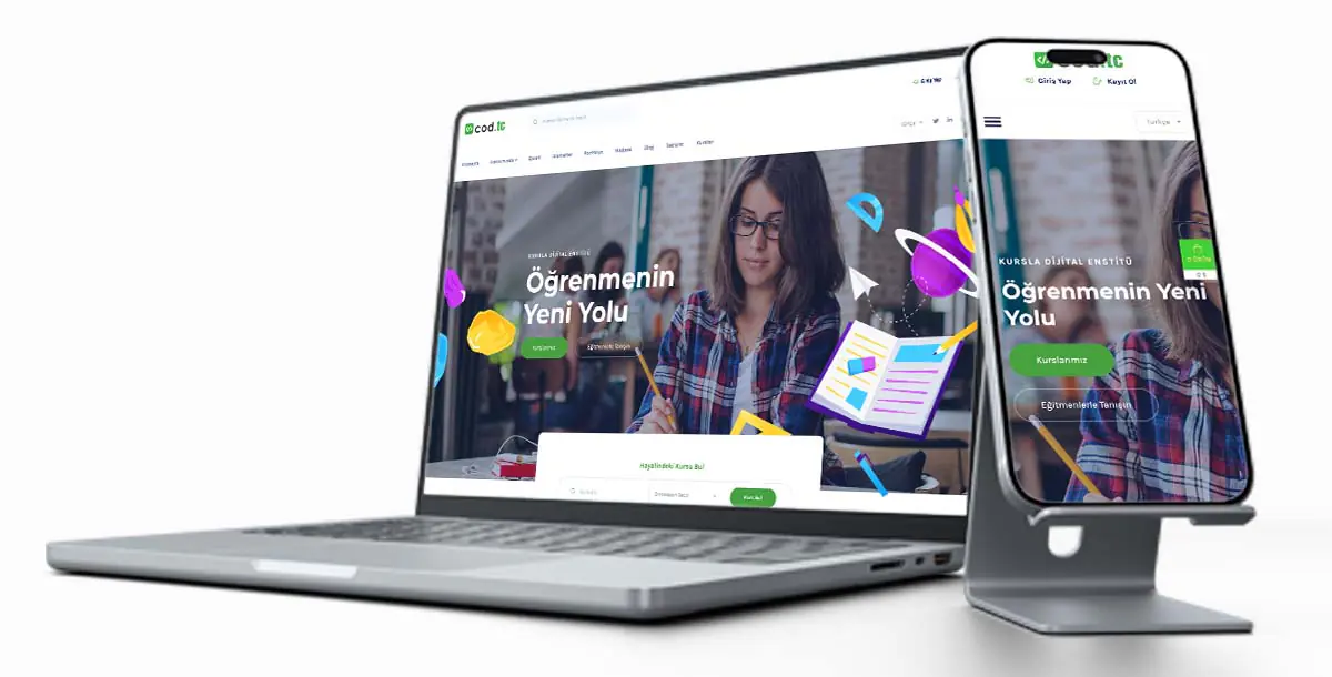 Eğitim Web Sitesi Paketi V1 + Vcard + Hosting Hizmeti