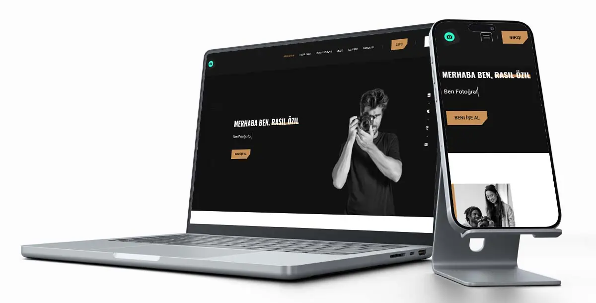 Kişisel Web Sitesi Paketi V6 + Vcard + CV Tasarım + Hosting Hizmeti