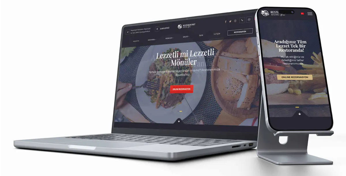 Restoran Web Sitesi Paketi V1 + Hosting Hizmeti